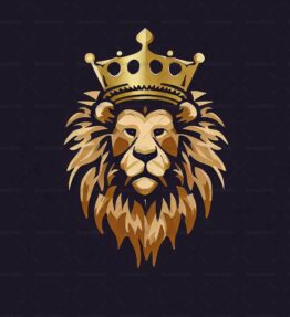 Majestätischer Löwe und Krone